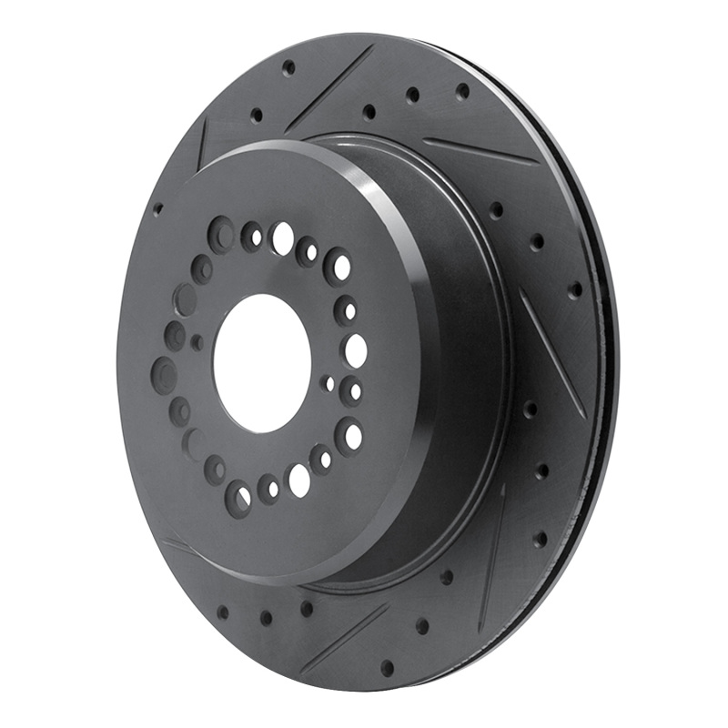 Lexus LS400 Brake Rotor (1) - Rear Left - R1 Concepts - Drilled & Slotted - Black - `92-`00